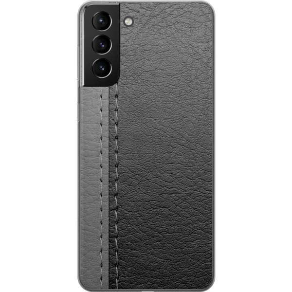 Samsung Galaxy S21+ 5G Gennemsigtig cover Sort & Grå Læder