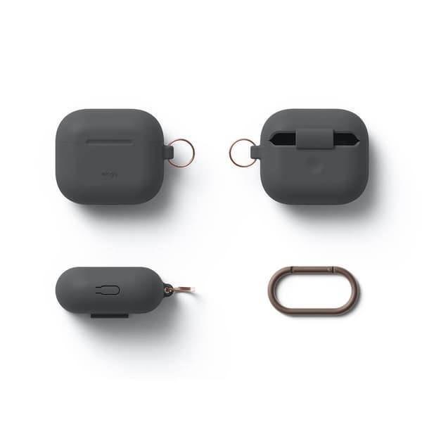 Elago AirPods 3 Cover Silicone Hang Case Mørkegrå