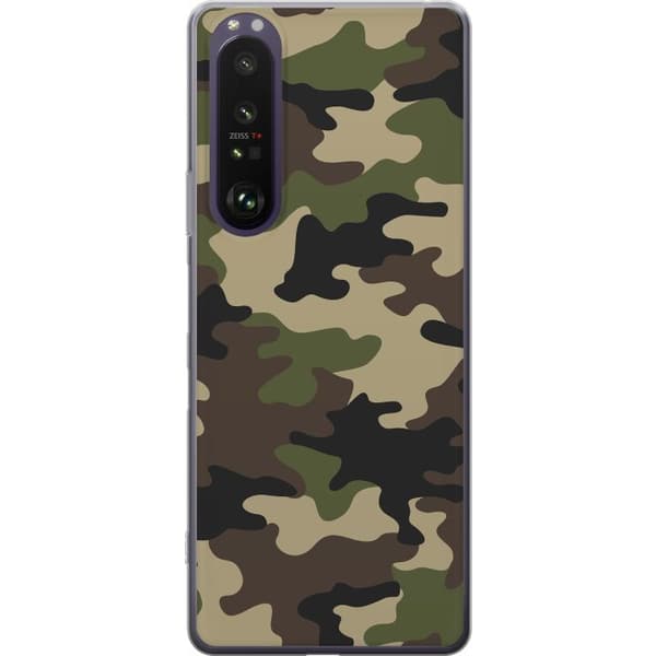 Sony Xperia 1 III Genomskinligt Skal Woodland Camo