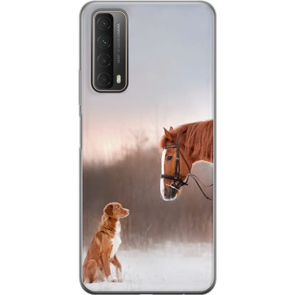 Huawei P smart 2021 Läpinäkyvä kuori Härkä & Koira