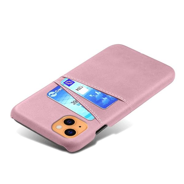 SKALO iPhone 13 PU-Läder Korthållare Skal - Rosa