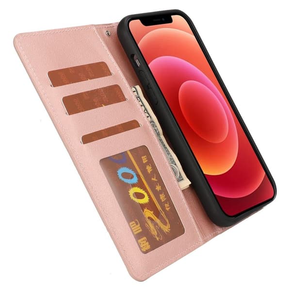 SKALO iPhone 13 DOLIZMA 2 i 1 Magnet Plånboksfodral - Roséguld