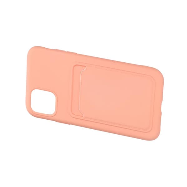 iPhone 11 Silikonskal med Korthållare - Rosa