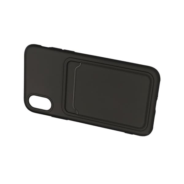 iPhone X/XS Silikonskal med Korthållare - Svart