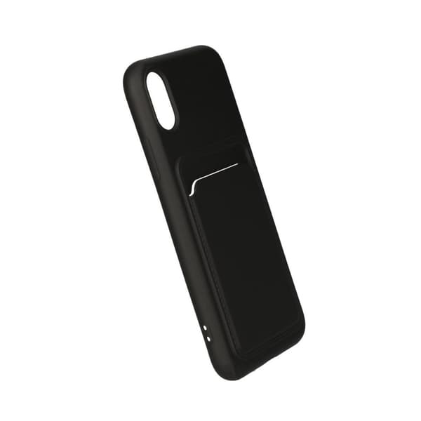 iPhone X/XS Silikonskal med Korthållare - Svart