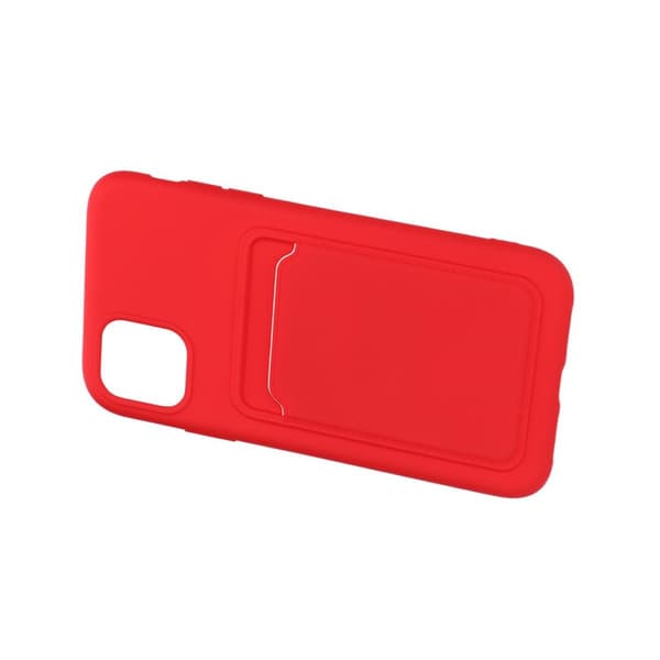 iPhone 11 Silikonskal med Korthållare - Röd