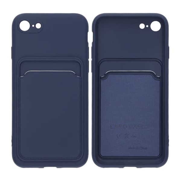 iPhone 7/8/SE (2020/2022) Silikonskal med Korthållare - Blå