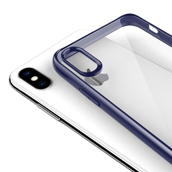 Stöttåligt Mobilskal iPhone XS Max - Blå/Transparent