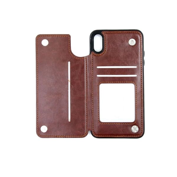 iPhone XS Max Mobilskal med Kortfack - Brun