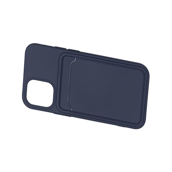 iPhone 12 Mini Silikonskal med Korthållare - Blå