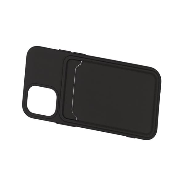 iPhone 12 Mini Silikonskal med Korthållare - Svart