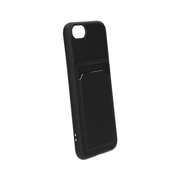iPhone 7/8/SE (2020/2022) Silikonskal med Korthållare - Svart