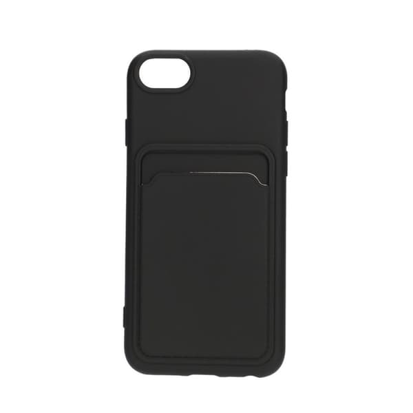 iPhone 7/8/SE (2020/2022) Silikonskal med Korthållare - Svart