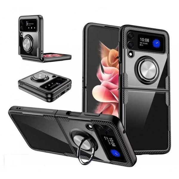 Samsung Z Flip 3 Praktisk stødsikker taske med ringholder V4