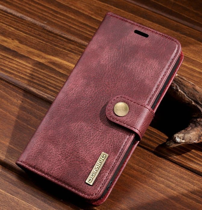 DG.MING Äkta Läder för iPhone 13 röd