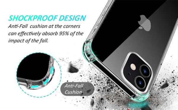 2st iPhone 12 / 12 Pro Silikon Shockproof Skal extra stöt tåligt