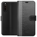 Miniatyrbillede 1 af 3: Sony Xperia 10 II Tegnebogsetui Sort & Grå Læder