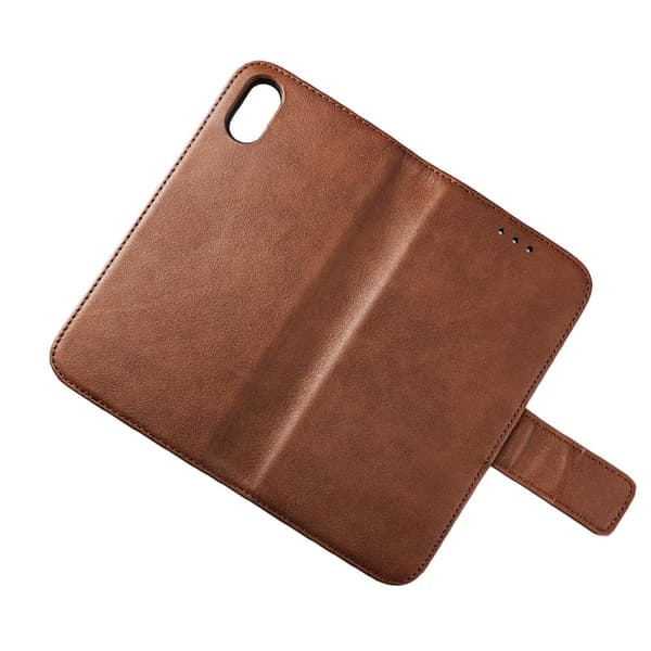 iPhone X/XS Plånboksfodral Läder Rvelon - Brun