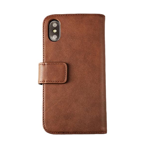 iPhone X/XS Plånboksfodral Läder Rvelon - Brun