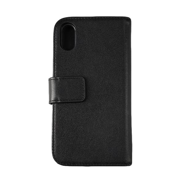 iPhone X/XS Plånboksfodral Läder Rvelon - Svart