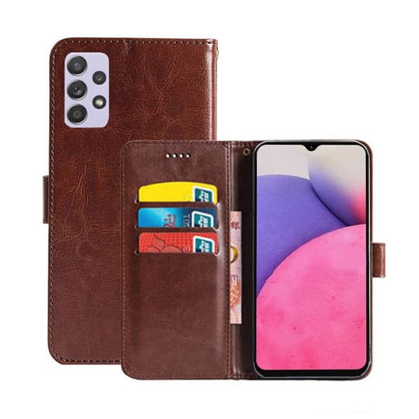 Samsung Galaxy A33 5G Wallet Cover 3-kort : farve - brun