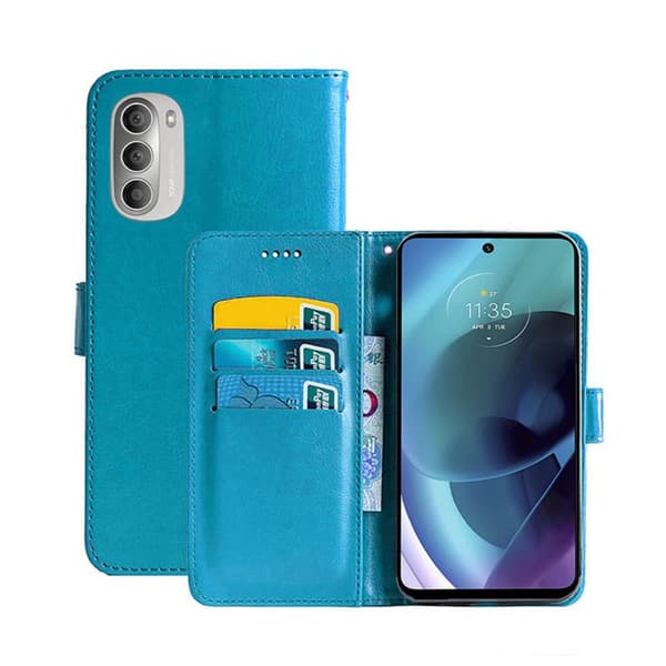 Mobilplånbok 3-kort Motorola Moto G71 5G : Färg - Ljusblå