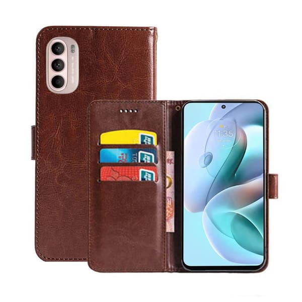 Lompakkokotelo 3-kortti Motorola Moto G41 : väri - ruskea