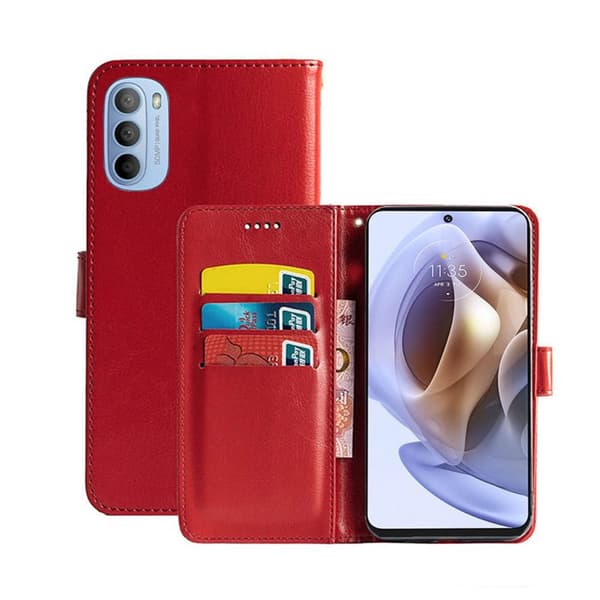 Wallet Cover 3-kort Motorola Moto G31 : farve - rød