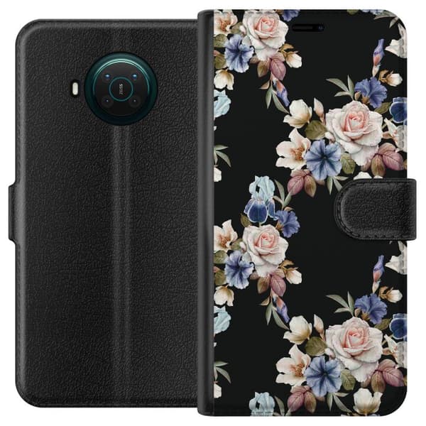 Nokia X10 Lommeboketui Blomster