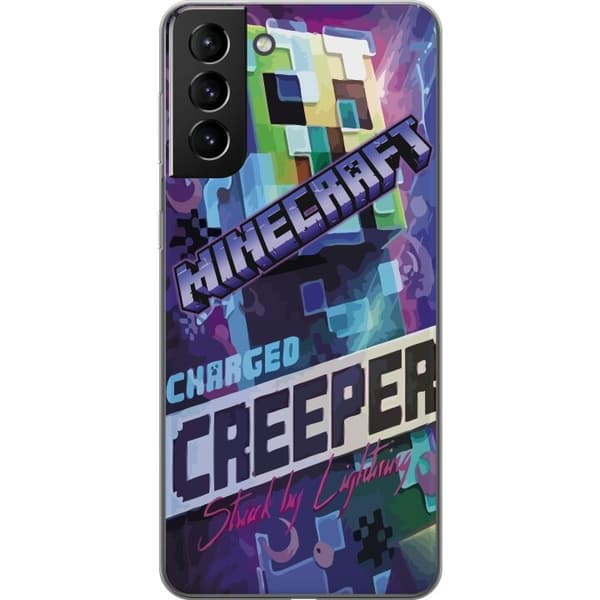 Samsung Galaxy S21+ 5G Genomskinligt Skal Minecraft