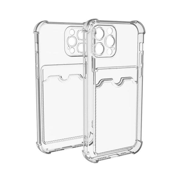 iPhone 11 Pro Max Stöttåligt Skal med Korthållare - Transparent