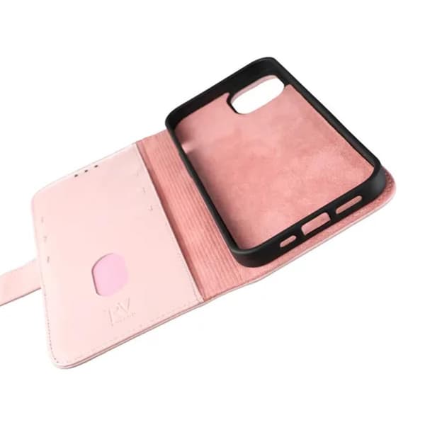 iPhone 13 Pro Max Plånboksfodral Läder Rvelon - Rosa