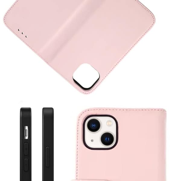 iPhone 13 Mini Plånboksfodral Läder Rvelon - Rosa