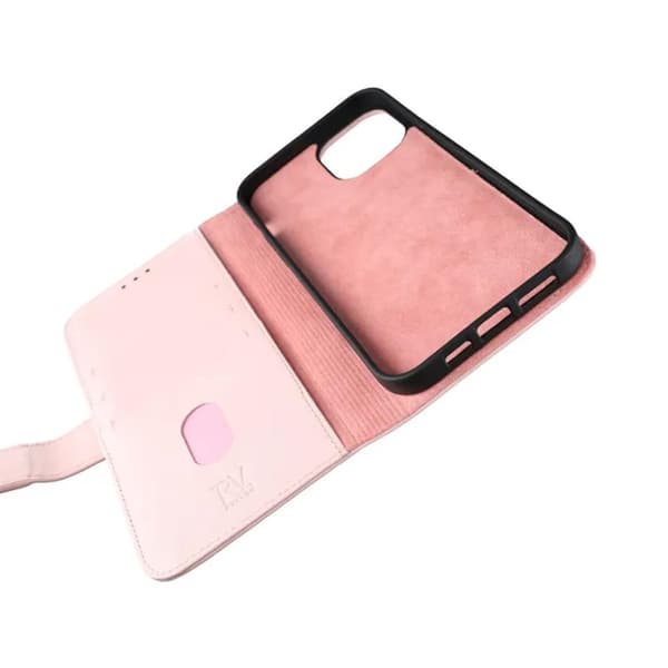 iPhone 12 Pro Max Plånboksfodral Läder Rvelon - Rosa