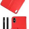 Pikkukuva 5 / 7: iPhone X/XS Plånboksfodral Läder Rvelon - Röd