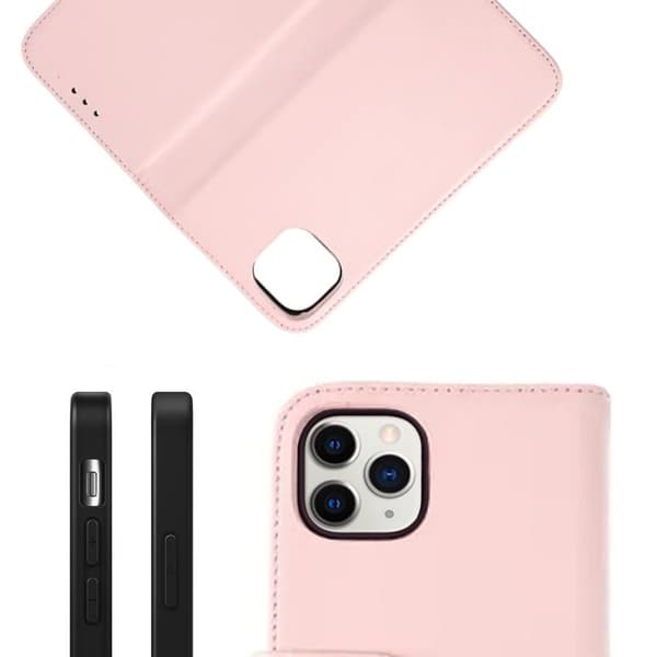 iPhone 11 Pro Plånboksfodral Läder Rvelon - Rosa