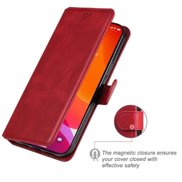 SKALO iPhone 13 Pro Max Classic Pungetui - Rød