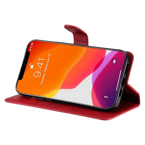 SKALO iPhone 13 Pro Max Classic Pungetui - Rød