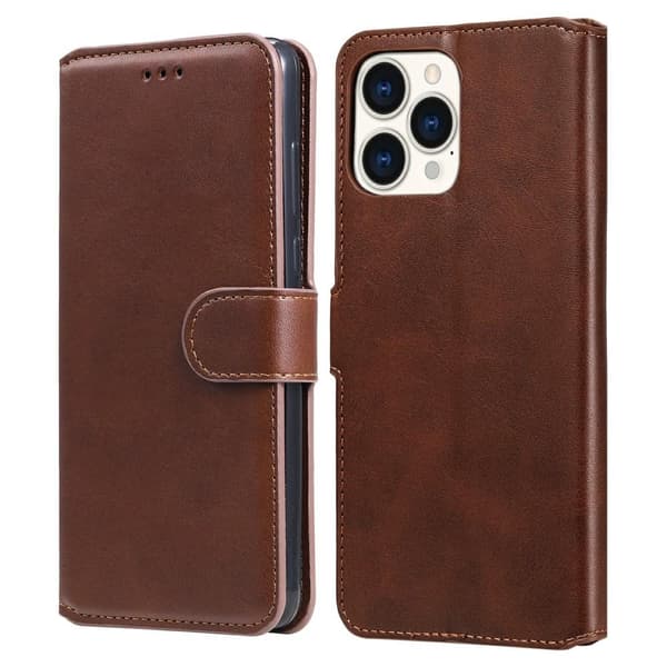 SKALO iPhone 13 Pro Max Classic Pungetui - Brun