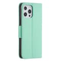 Miniatyrbillede 3 af 8: SKALO iPhone 13 Pro Max Premium Litchi Flip Cover - Turkis