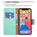 Miniatyrbillede 5 af 8: SKALO iPhone 13 Pro Max Premium Litchi Flip Cover - Turkis