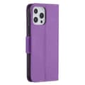 Miniatyrbillede 3 af 8: SKALO iPhone 13 Pro Max Premium Litchi Flip Cover - Lilla