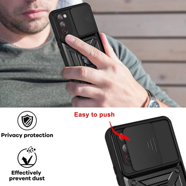 Beskyttelsescover med kameraskåner & Magnet Samsung Galaxy S20 FE Sort