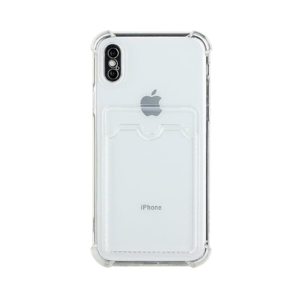 iPhone X/XS Stöttåligt Skal med Korthållare - Transparent
