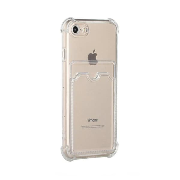 iPhone 7/8/SE (2020/2022) Stöttåligt Skal med Korthållare - Transparent