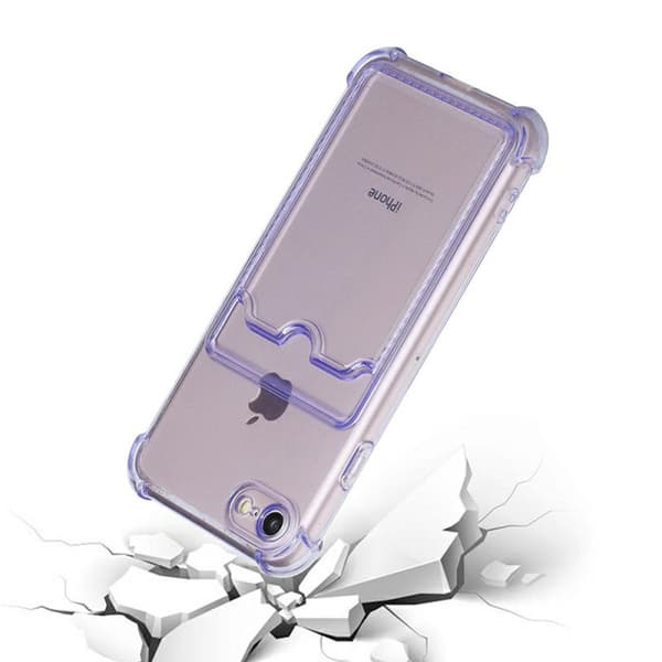 iPhone 7/8/SE (2020/2022) Stöttåligt Skal med Korthållare - Lila