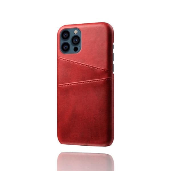 SKALO iPhone 13 Pro Max PU-læder Kortholder Cover - Rød