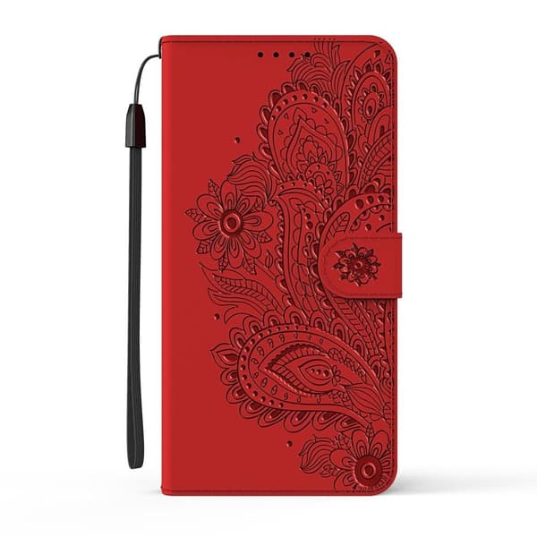 SKALO iPhone 13 Pro Max Mandala Flip Cover - Rød