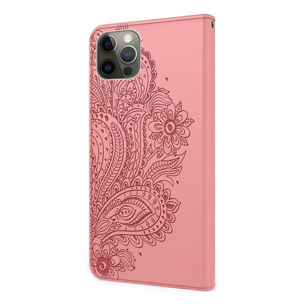 SKALO iPhone 13 Pro Max Mandala Flip Cover - Lyserød