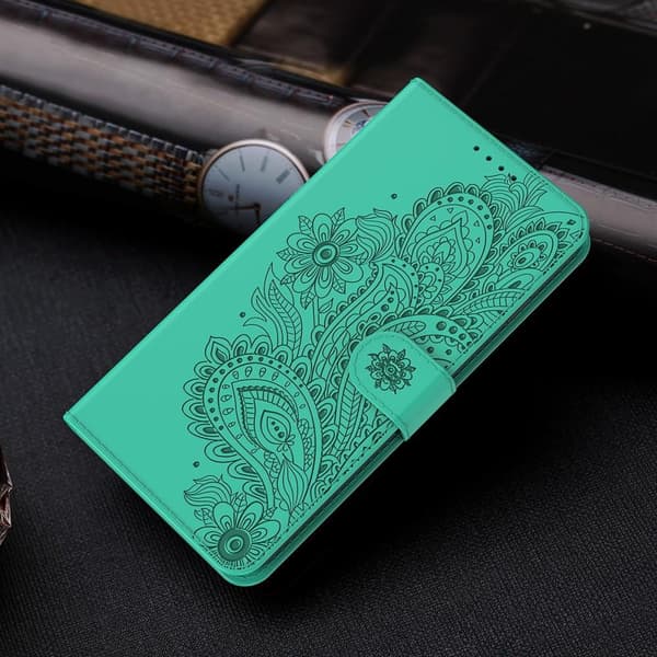 SKALO iPhone 13 Pro Max Mandala Plånboksfodral - Turkos
